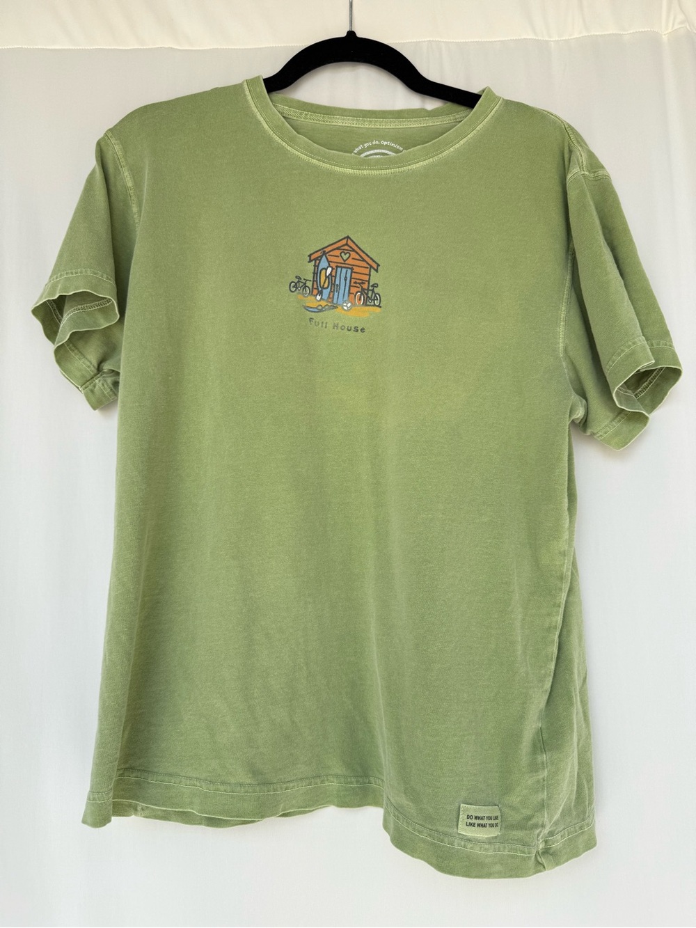 Life is Good Full House Green Graphic T-Shirt Outdoor Surf Bike Tee